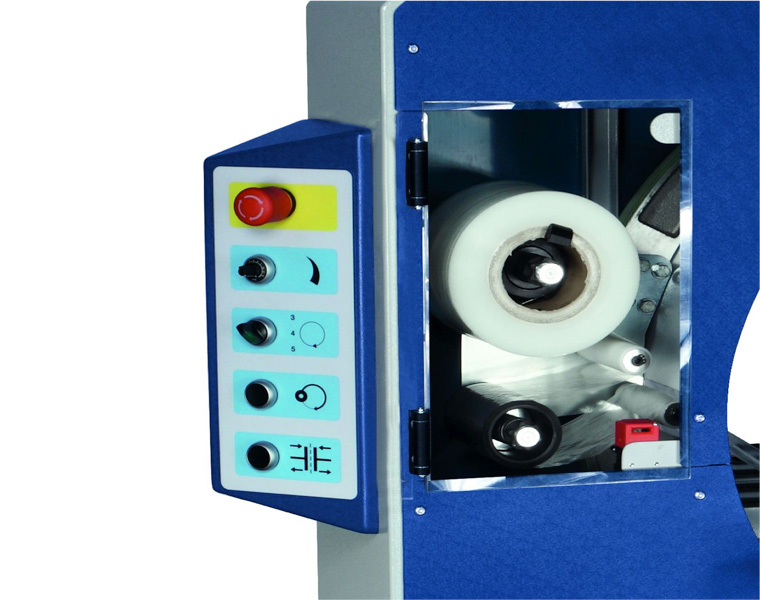 robopac machine horizontale film etirable manuelle compacta 6 groupe porte bobine